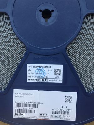 SWPA4018S680MT 68μH 전력 인덕터 4x4.8mm 3.2A 포화 전류 90mΩ DCR, -40°C~+125°C 금속 합금 코어