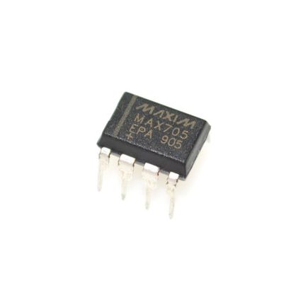 MAX705EPA 마이크로프로세서 감시 장치 4.65V 임계값 200ms 리셋 펄스 5V 공급 DIP-8 -40°C ~ +85°C