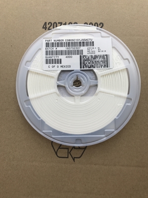 C0805C101J5GACTU 100pF 50V C0G/NP0 0805 세라믹 콘덴시터 ±5% 관용 고주파 안정성 초저 ESR 고Q 값 및 정밀 회로용 테이프 및 스릴 포장