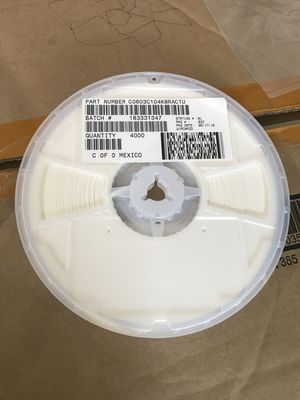 C0603C104K8RACTU 100nF 10V X7R 0603 MLCC 10% 허용량 높은 용량 -55°C ~ +125°C의 안정적인 성능과 RoHS 준수