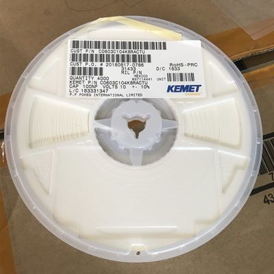 C0603C104K8RACTU 100nF 10V X7R 0603 MLCC 10% 허용량 높은 용량 -55°C ~ +125°C의 안정적인 성능과 RoHS 준수