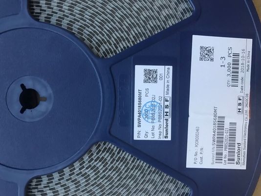 SWPA4018S680MT 68μH 전력 인덕터, 20% 공차, 4018 크기, 1.24A 포화 전류, 1.15A 온도 상승 전류, 실드 구조, -40°C ~ 125°C 범위, RoHS 준수, 테이프 and 릴 포장