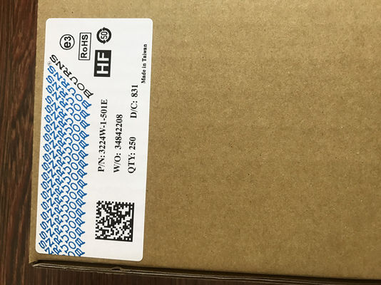 3224W-1-501E Trimmer Pot 500Ω 1W Cermet Element 3224W Case Sealed Construction Side Adjust J-Hook Termination ±10% Tolerance PCB Mount Reliable Performance