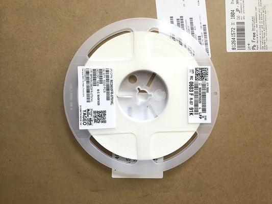 RC0603FR-0791KL 91kΩ Precision Resistor 0603 Case 1% Tolerance 100ppm/°C TCR 0.1W Rating Thin Film Technology Halogen-Free RoHS Compliant for Medical & Test Equipment